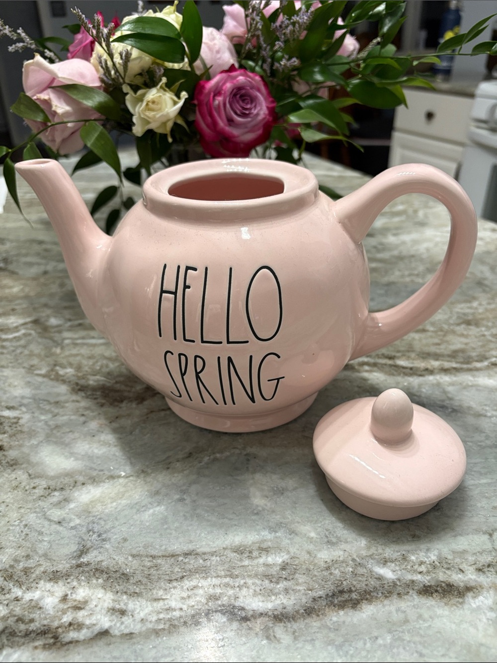 Rae Dunn Hello Spring Tea Pot - Picture 3 of 8